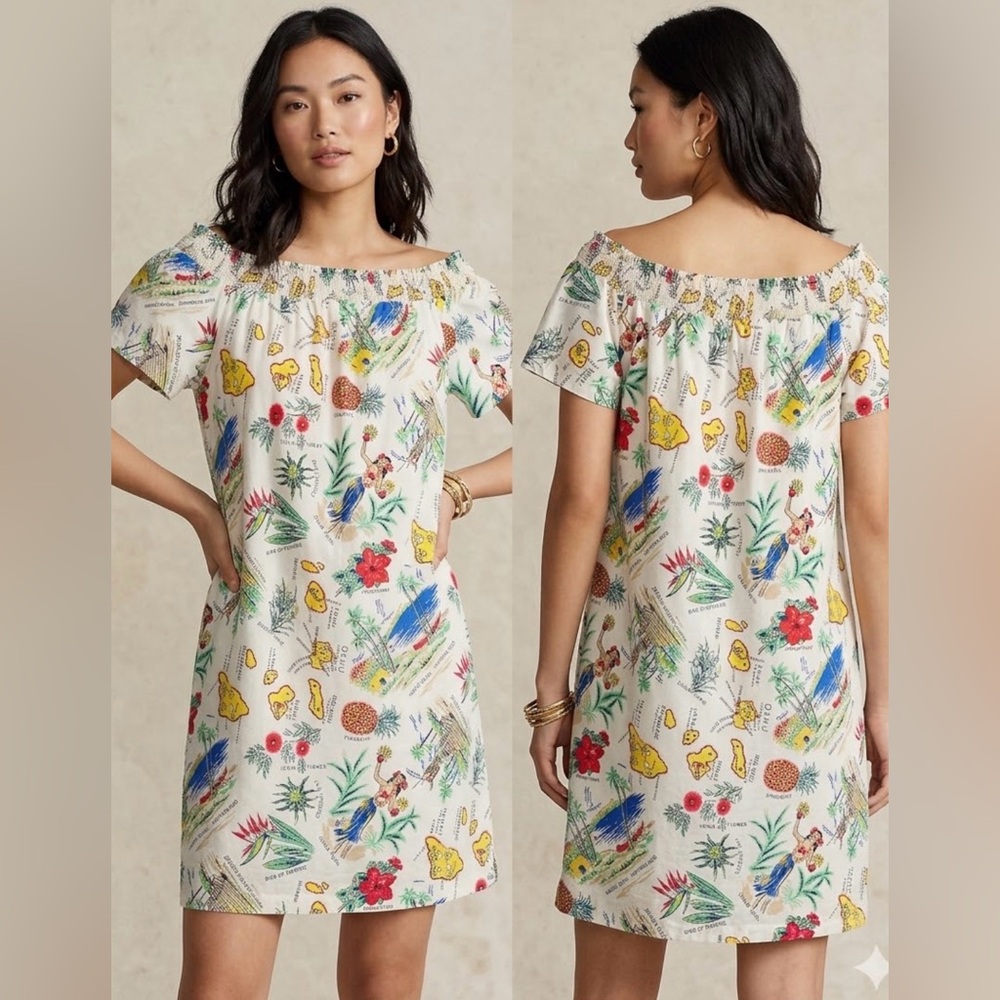 J. Crew Cream Floral Smocked Top 100%cotton Size 6